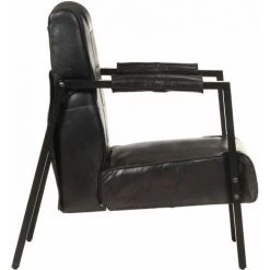 SUPERMARKET Fauteuil 60x80x87 Cm Noir Cuir De Chèvre Véritable 10 SUPERMARKET Fauteuil 60x80x87 Cm Noir Cuir De Chèvre Véritable -Pas Cher Fauteuil Magasin 63663375 4