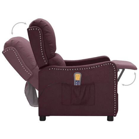 SUPERMARKET Fauteuil De Massage Inclinable Violet Tissu SUHB-339037 7 SUPERMARKET Fauteuil De Massage Inclinable Violet Tissu SUHB-339037 – Image 5