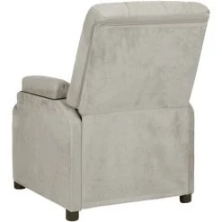 SUPERMARKET Fauteuil Inclinable Gris Clair Similicuir Daim -Pas Cher Fauteuil Magasin 63663693 5