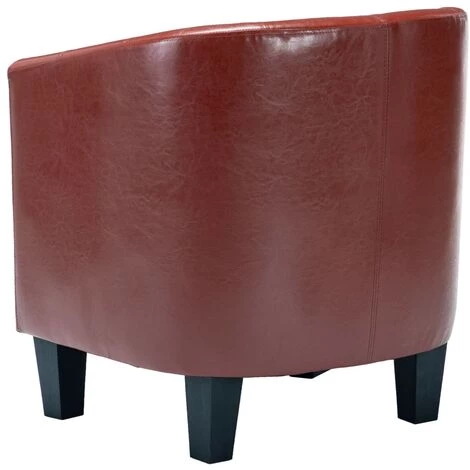 SUPERMARKET Fauteuil Avec Repose-pied Rouge Bordeaux Similicuir 7 SUPERMARKET Fauteuil Avec Repose-pied Rouge Bordeaux Similicuir – Image 5