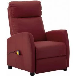SUPERMARKET Fauteuil Inclinable électrique De Massage Bordeaux Similicuir 8 SUPERMARKET Fauteuil Inclinable électrique De Massage Bordeaux Similicuir -Pas Cher Fauteuil Magasin 63664079 2