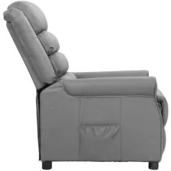 SUPERMARKET Fauteuil Inclinable Gris Similicuir SUHB-338826 -Pas Cher Fauteuil Magasin 63664117 3