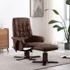 SUPERMARKET Fauteuil De Massage Inclinable Et Repose-pied Marron Similicuir