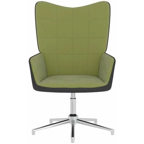 SUPERMARKET Chaise De Relaxation Vert Clair Velours Et PVC SUHB-327856 4 SUPERMARKET Chaise De Relaxation Vert Clair Velours Et PVC SUHB-327856 – Image 2