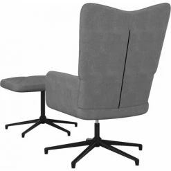 SUPERMARKET Chaise De Relaxation Avec Tabouret Gris Foncé Tissu SUHB-327579 -Pas Cher Fauteuil Magasin 63668625 4