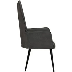 SUPERMARKET Chaise à Oreilles Noir Toile -Pas Cher Fauteuil Magasin 63670375 4