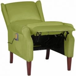 SUPERMARKET Fauteuil De Massage Inclinable Vert Clair Velours SUHB-329293 -Pas Cher Fauteuil Magasin 63670610 4