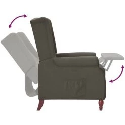 SUPERMARKET Fauteuil Inclinable Gris Foncé Tissu Microfibre SUHB-342242 -Pas Cher Fauteuil Magasin 63671342 5