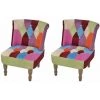 SUPERMARKET Chaises En Style Français 2 Pcs Avec Design De Patchwork Tissu -Pas Cher Fauteuil Magasin 63671399 1