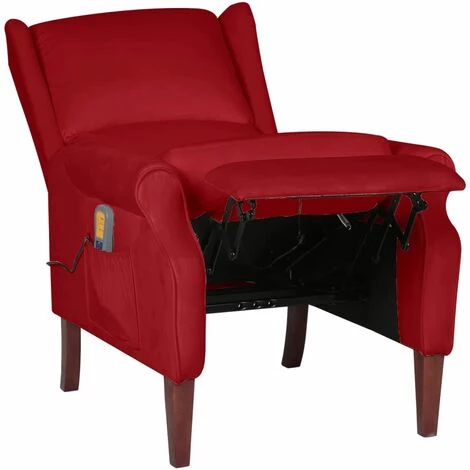SUPERMARKET Fauteuil De Massage Inclinable Rouge Bordeaux Velours SUHB-329295 6 SUPERMARKET Fauteuil De Massage Inclinable Rouge Bordeaux Velours SUHB-329295 – Image 4