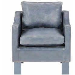 SUPERMARKET Fauteuil Gris Cuir Véritable SUHB-286957 -Pas Cher Fauteuil Magasin 63671742 2