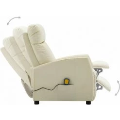 SUPERMARKET Fauteuil Inclinable électrique De Massage Crème Similicuir SUHB-3073664 -Pas Cher Fauteuil Magasin 63672232 3