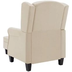 SUPERMARKET Fauteuil Avec Repose-pied Crème Tissu 11 SUPERMARKET Fauteuil Avec Repose-pied Crème Tissu -Pas Cher Fauteuil Magasin 63672260 5