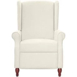 SUPERMARKET Fauteuil Inclinable Beige Tissu Microfibre -Pas Cher Fauteuil Magasin 63672308 2