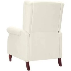 SUPERMARKET Fauteuil Inclinable Beige Tissu Microfibre -Pas Cher Fauteuil Magasin 63672308 4