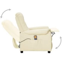 SUPERMARKET Fauteuil De Massage Inclinable Crème Similicuir SUHB-338926 -Pas Cher Fauteuil Magasin 63674947 5