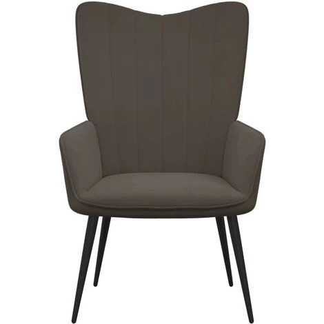 SUPERMARKET Chaise De Relaxation Gris Foncé Velours SUHB-327678 4 SUPERMARKET Chaise De Relaxation Gris Foncé Velours SUHB-327678 – Image 2