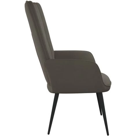 SUPERMARKET Chaise De Relaxation Gris Foncé Velours SUHB-327678 5 SUPERMARKET Chaise De Relaxation Gris Foncé Velours SUHB-327678 – Image 3