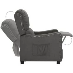 SUPERMARKET Fauteuil Inclinable Gris Foncé Tissu SUHB-339021 -Pas Cher Fauteuil Magasin 63675044 5