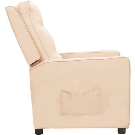 SUPERMARKET Fauteuil Inclinable Crème Tissu SUHB-338965 5 SUPERMARKET Fauteuil Inclinable Crème Tissu SUHB-338965 – Image 3