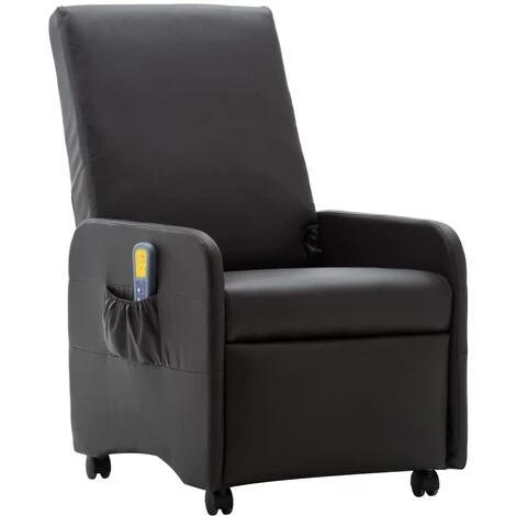 SUPERMARKET Fauteuil Inclinable De Massage Marron Similicuir 4 SUPERMARKET Fauteuil Inclinable De Massage Marron Similicuir – Image 2