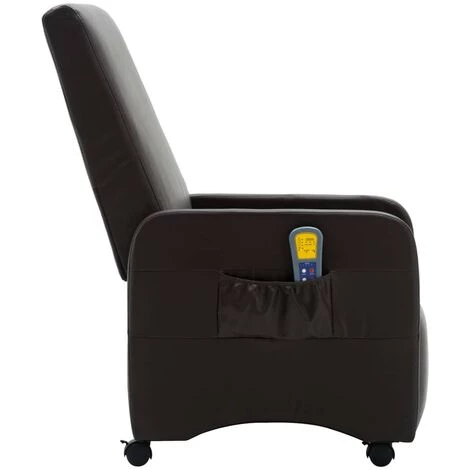 SUPERMARKET Fauteuil Inclinable De Massage Marron Similicuir 6 SUPERMARKET Fauteuil Inclinable De Massage Marron Similicuir – Image 4