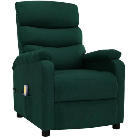 SUPERMARKET Fauteuil Inclinable De Massage Vert Foncé Tissu SUHB-321232 4 SUPERMARKET Fauteuil Inclinable De Massage Vert Foncé Tissu SUHB-321232 – Image 2