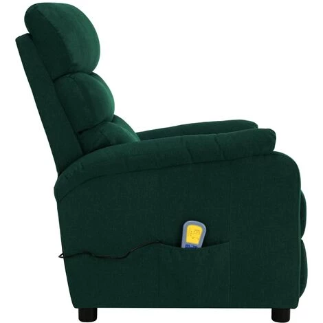 SUPERMARKET Fauteuil Inclinable De Massage Vert Foncé Tissu SUHB-321232 6 SUPERMARKET Fauteuil Inclinable De Massage Vert Foncé Tissu SUHB-321232 – Image 4