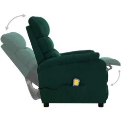 SUPERMARKET Fauteuil Inclinable De Massage Vert Foncé Tissu SUHB-321232 11 SUPERMARKET Fauteuil Inclinable De Massage Vert Foncé Tissu SUHB-321232 -Pas Cher Fauteuil Magasin 63675760 5