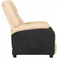 SUPERMARKET Fauteuil Inclinable TV électrique Crème Similicuir Tissu 10 SUPERMARKET Fauteuil Inclinable TV électrique Crème Similicuir Tissu -Pas Cher Fauteuil Magasin 63675913 4