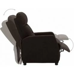 SUPERMARKET Fauteuil Inclinable électrique Marron Foncé Tissu -Pas Cher Fauteuil Magasin 63675941 4