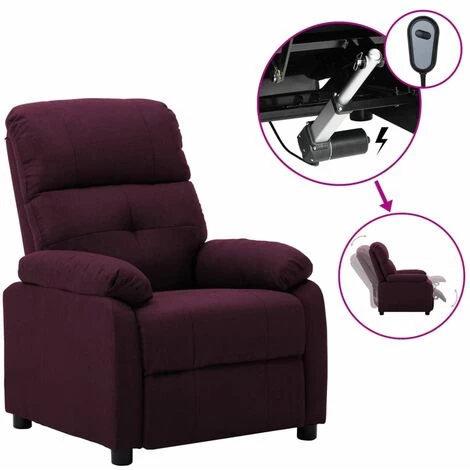 SUPERMARKET Fauteuil Inclinable électrique Violet Tissu 3 SUPERMARKET Fauteuil Inclinable électrique Violet Tissu