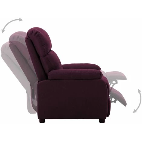 SUPERMARKET Fauteuil Inclinable électrique Violet Tissu 6 SUPERMARKET Fauteuil Inclinable électrique Violet Tissu – Image 4