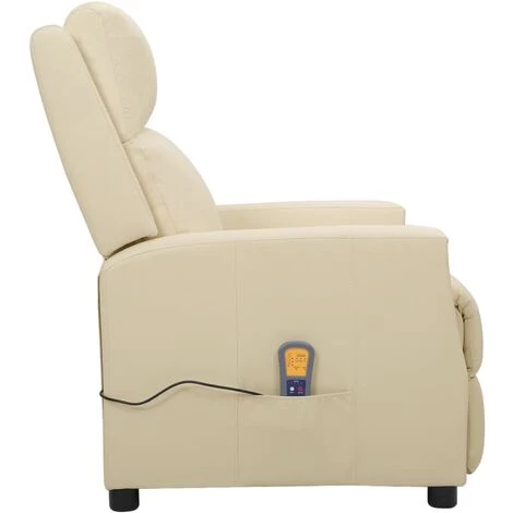 SUPERMARKET Fauteuil De Massage Inclinable Crème Similicuir SUHB-338846 5 SUPERMARKET Fauteuil De Massage Inclinable Crème Similicuir SUHB-338846 – Image 3
