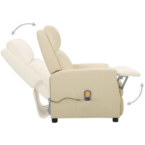 SUPERMARKET Fauteuil De Massage Inclinable Crème Similicuir SUHB-338846 7 SUPERMARKET Fauteuil De Massage Inclinable Crème Similicuir SUHB-338846 – Image 5