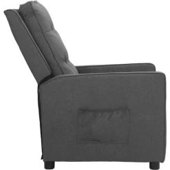 SUPERMARKET Fauteuil Inclinable Gris Clair Tissu SUHB-338956 -Pas Cher Fauteuil Magasin 63676569 3