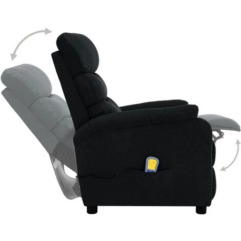 SUPERMARKET Fauteuil Inclinable De Massage Noir Tissu SUHB-321228 7 SUPERMARKET Fauteuil Inclinable De Massage Noir Tissu SUHB-321228 – Image 5