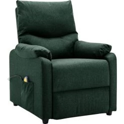 SUPERMARKET Fauteuil De Massage Inclinable Vert Foncé Tissu SUHB-342464 8 SUPERMARKET Fauteuil De Massage Inclinable Vert Foncé Tissu SUHB-342464 -Pas Cher Fauteuil Magasin 63677414 2