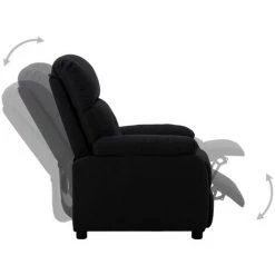 SUPERMARKET Fauteuil Inclinable Noir Tissu SUHB-289664 -Pas Cher Fauteuil Magasin 63677649 3