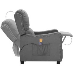 SUPERMARKET Fauteuil De Massage Inclinable Gris Clair Tissu SUHB-339030 -Pas Cher Fauteuil Magasin 63677810 5