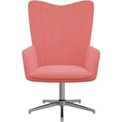 SUPERMARKET Chaise De Relaxation Rose Velours SUHB-327725 -Pas Cher Fauteuil Magasin 63677933 2