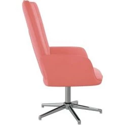 SUPERMARKET Chaise De Relaxation Rose Velours SUHB-327725 -Pas Cher Fauteuil Magasin 63677933 3