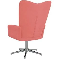 SUPERMARKET Chaise De Relaxation Rose Velours SUHB-327725 -Pas Cher Fauteuil Magasin 63677933 4