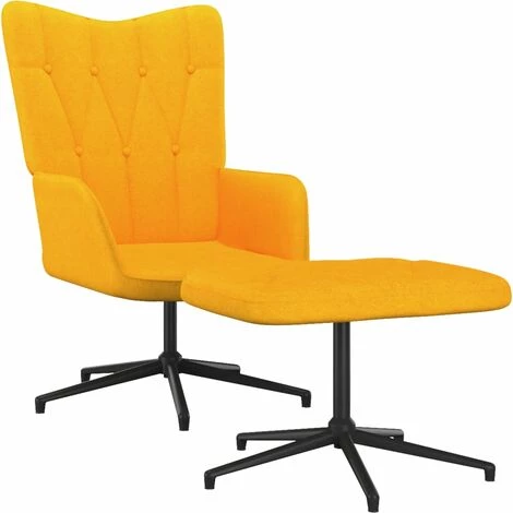 SUPERMARKET Chaise De Relaxation Avec Tabouret Jaune Moutarde Tissu SUHB-327585 3 SUPERMARKET Chaise De Relaxation Avec Tabouret Jaune Moutarde Tissu SUHB-327585