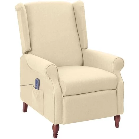 SUPERMARKET Fauteuil De Massage Inclinable Crème Tissu SUHB-342236 3 SUPERMARKET Fauteuil De Massage Inclinable Crème Tissu SUHB-342236