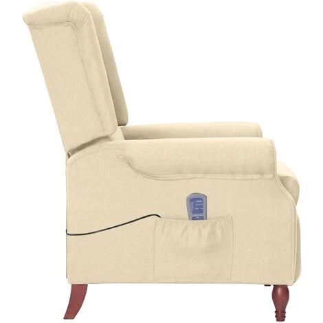 SUPERMARKET Fauteuil De Massage Inclinable Crème Tissu SUHB-342236 5 SUPERMARKET Fauteuil De Massage Inclinable Crème Tissu SUHB-342236 – Image 3