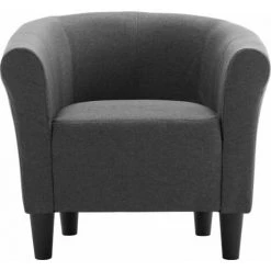 SUPERMARKET Fauteuil Et Tabouret Gris Foncé Tissu -Pas Cher Fauteuil Magasin 63679927 5
