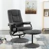 SUPERMARKET Fauteuil De Massage Avec Repose-pied Gris Foncé Tissu -Pas Cher Fauteuil Magasin 63680002 1