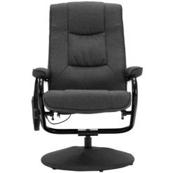 SUPERMARKET Fauteuil De Massage Avec Repose-pied Gris Foncé Tissu -Pas Cher Fauteuil Magasin 63680002 4