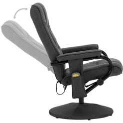 SUPERMARKET Fauteuil De Massage Avec Repose-pied Gris Foncé Tissu -Pas Cher Fauteuil Magasin 63680002 5